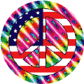 Hippie Tapestry Peace Flag 3--BUTTON