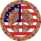 Hippie Tapestry Peace Flag 5 - American Flag POSTER