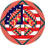 PEACE SIGN: Hippie Tapestry Peace Flag 7--STICKERS