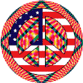 PEACE SIGN: Hippie Tapestry Peace Flag 7--KEY CHAIN