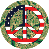 Leaves of Grass Peace Flag - Patriotic MAGNET