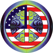 Mod Hippie Peace Flag 1--KEY CHAIN