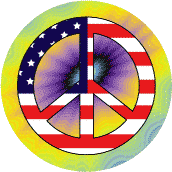 PEACE SIGN: Mod Hippie Peace Flag 10--T-SHIRT