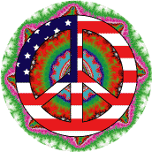 Mod Hippie Peace Flag 2--T-SHIRT