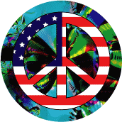 Mod Hippie Peace Flag 3--BUTTON
