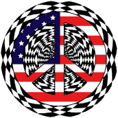 Mod Hippie Peace Flag 5 - American Flag T-SHIRT