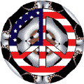 Mod Hippie Peace Flag 6 - American Flag BUMPER STICKER