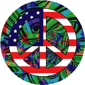 PEACE SIGN: Mod Hippie Peace Flag 7--POSTER