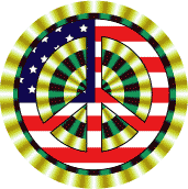 PEACE SIGN: Mod Hippie Peace Flag 8 - American Flag POSTER