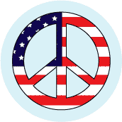 PEACE SIGN: Peace Flag 10 - Patriotic BUMPER STICKER