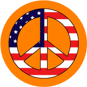 PEACE SIGN: Peace Flag 9 - Patriotic BUTTON