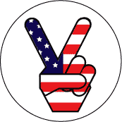 Peace Hand Peace Flag 1 - Patriotic BUMPER STICKER