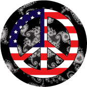 Peaceful Space Peace Flag - Patriotic BUTTON