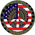 Vintage Hippie Peace Flag 1--BUTTON