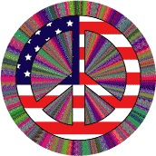 Vintage Hippie Peace Flag 2--STICKERS