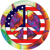 PEACE SIGN: Vintage Hippie Peace Flag 3--STICKERS