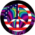 PEACE SIGN: Vintage Hippie Peace Flag 6--KEY CHAIN