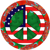 PEACE SIGN: Vintage Hippie Peace Flag 8 - American Flag POSTER