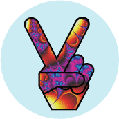PEACE SIGN: 1960s Hippie Peace Hand 6--STICKERS