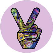 Funky Art Peace Hand 10--STICKERS