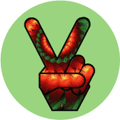Funky Art Peace Hand 13--BUTTON
