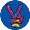 Funky Art Peace Hand 14--BUTTON