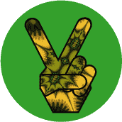 Funky Art Peace Hand 17--BUTTON