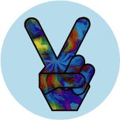 PEACE SIGN: Funky Art Peace Hand 19--BUMPER STICKER