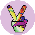 Funky Art Peace Hand 1--KEY CHAIN