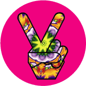 Funky Art Peace Hand 2--BUMPER STICKER