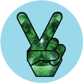 PEACE SIGN: Funky Art Peace Hand 22--BUMPER STICKER