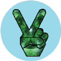 PEACE SIGN: Funky Art Peace Hand 22--BUTTON