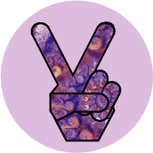 PEACE SIGN: Funky Art Peace Hand 24--POSTER