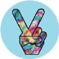 PEACE SIGN: Funky Art Peace Hand 26--KEY CHAIN