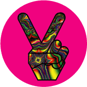 Funky Art Peace Hand 4--POSTER