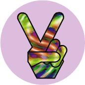 Funky Peace Hand 1--BUTTON