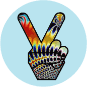 Funky Peace Hand 10--STICKERS