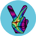 Funky Peace Hand 11--BUTTON
