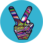 Funky Peace Hand 12--STICKERS