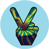 Funky Peace Hand 13--BUTTON
