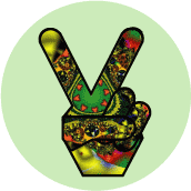 Funky Peace Hand 14--BUMPER STICKER