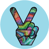 Funky Peace Hand 15--BUTTON