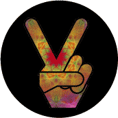 Funky Peace Hand 16--BUTTON