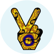 Funky Peace Hand 18--BUTTON