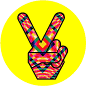 Funky Peace Hand 19--BUMPER STICKER