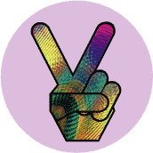 Funky Peace Hand 20--BUTTON