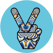 Funky Peace Hand 21--BUTTON