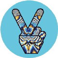 Funky Peace Hand 21--BUTTON