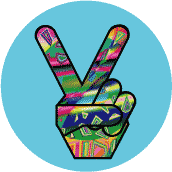 Funky Peace Hand 22--T-SHIRT