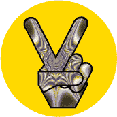 Funky Peace Hand 25--BUTTON